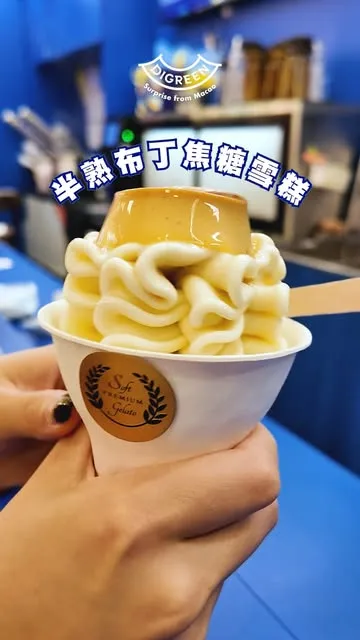 Digreen post: soft pudding caramel ice cream