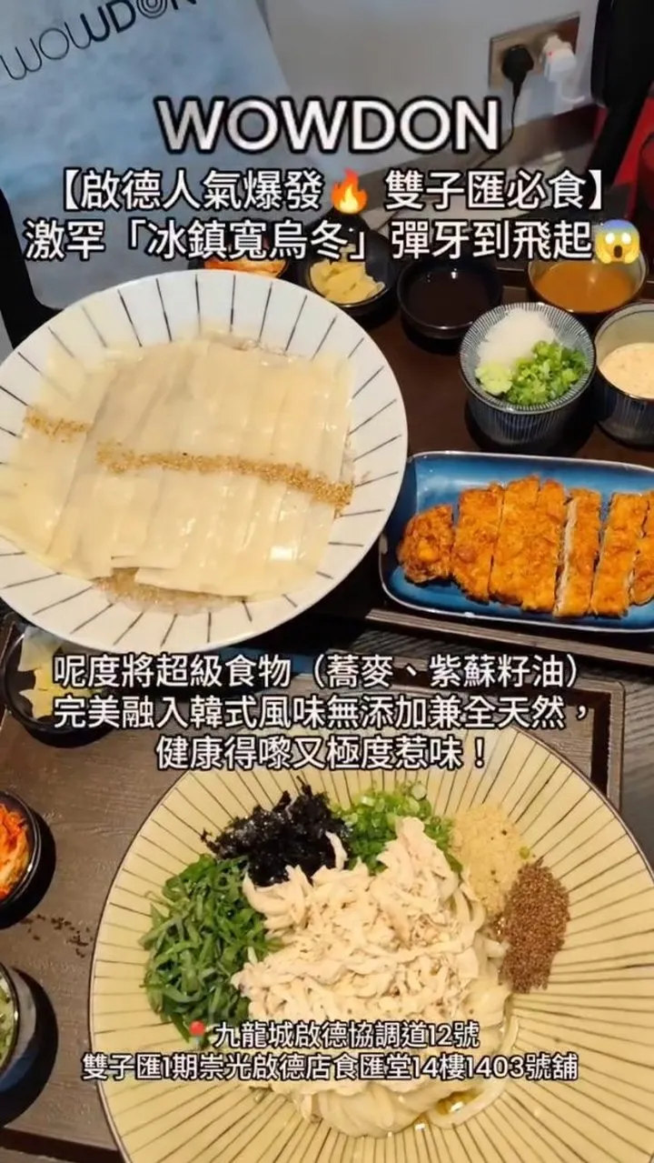 WOWDON creator post: iced wide udon